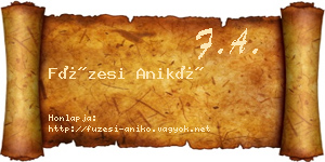 Füzesi Anikó névjegykártya