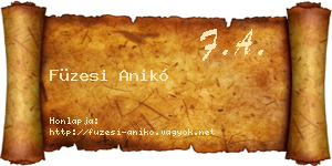 Füzesi Anikó névjegykártya