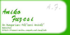 aniko fuzesi business card